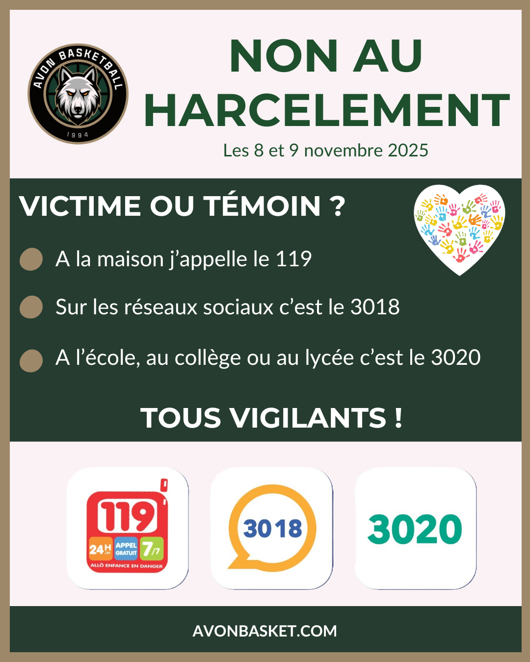 Opération "Non au harcèlement" les 8 et 9 novembre 2025