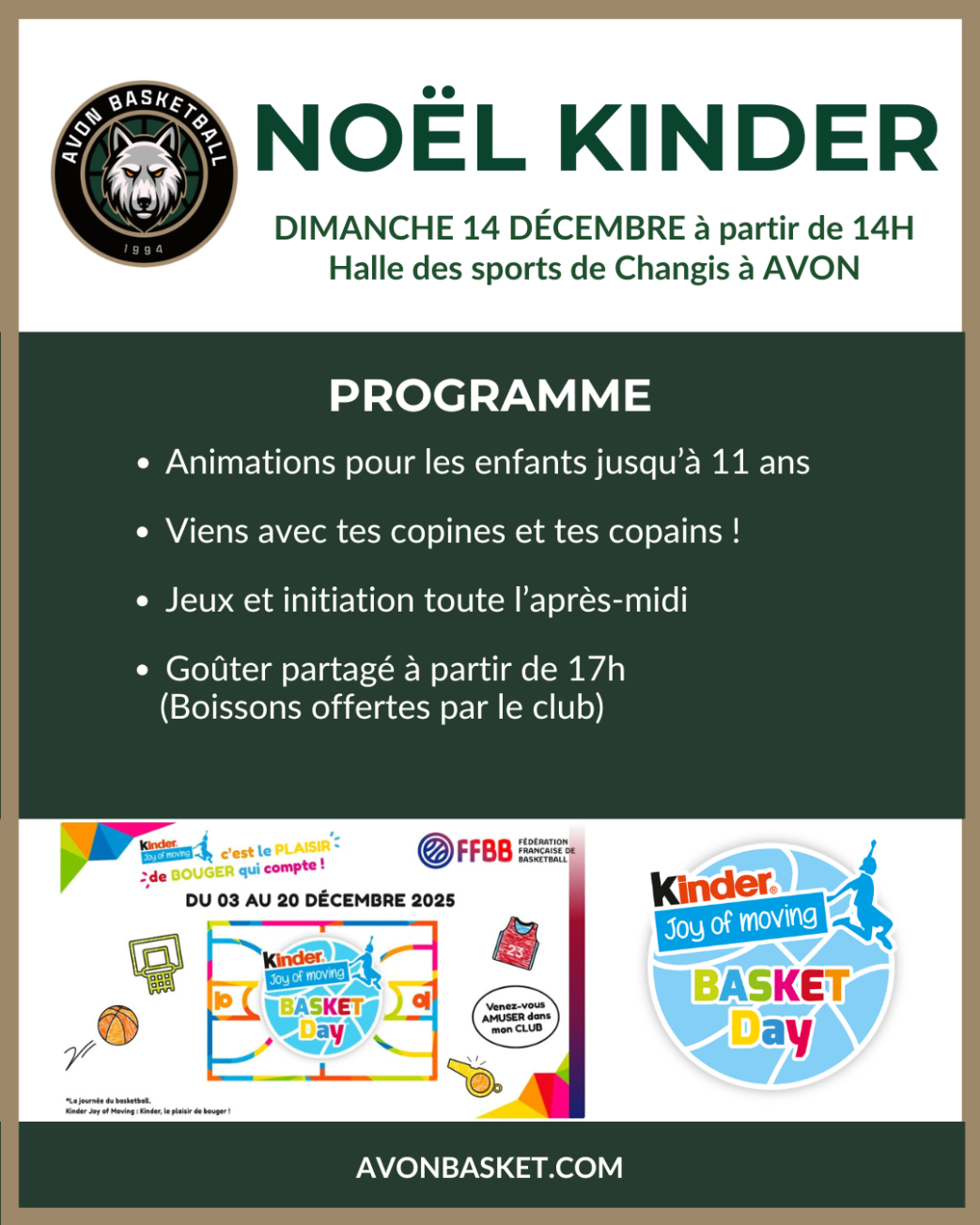 Opération "Noël Kinder Joy Of Moving " le 14 décembre 2025